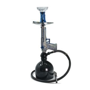 22" Gun, Hookah - White+Blue (SMSU-H006-C)
