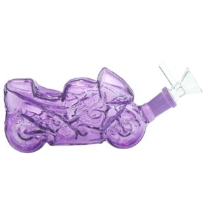 7" Heavy Bike Glass Bong - Purple (TX217)