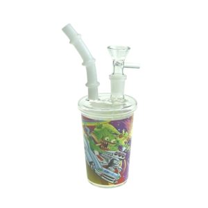 5" Coffee Cup Design Glass Bong (WP0942-Sticker 1)