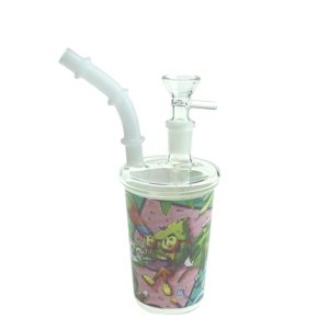 5" Coffee Cup Design Glass Bong (WP0942-Sticker 12)