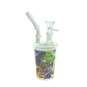 5" Coffee Cup Design Glass Bong (WP0942-Sticker 2)