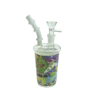 5" Coffee Cup Design Glass Bong (WP0942-Sticker 5)