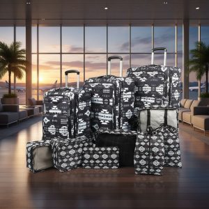 Printed Luggage Set - Oak (1624-1612)