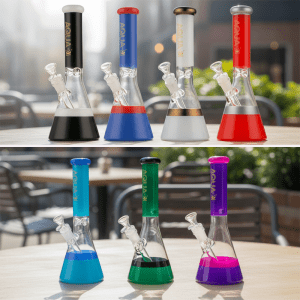11" Aqua Glass bong with Bowl - Assorted (AK098)