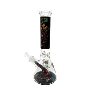 14" 7MM Skull High Design Exclusive License Glass Bong (C1559-K13)