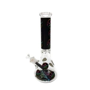 14" 7MM Good Bad Weed Design Exclusive License Glass Bong (C1559-K15)
