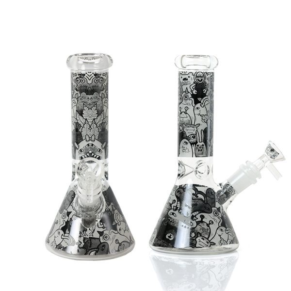8"Glow In The Dark Glass bong - Assorted (CDGlOW-001-15) - Image 3