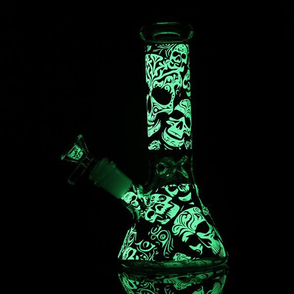 8"Glow In The Dark Glass bong - Assorted (CDGlOW-001-15) - Image 25