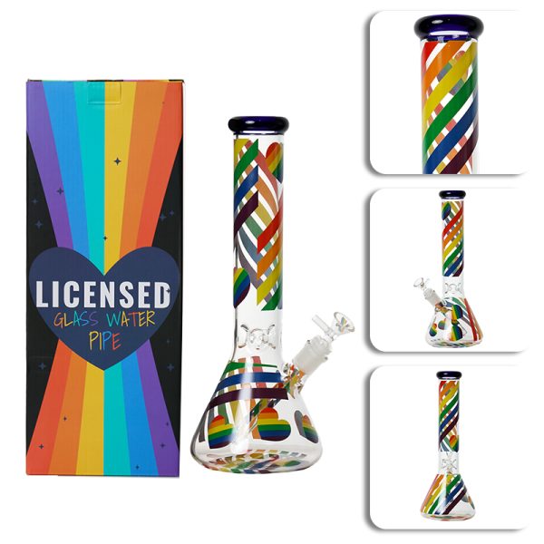 14″ 5MM Glass Beaker Bong - Mix - (LGBTQ-001-LGBTQ-004) - Image 5