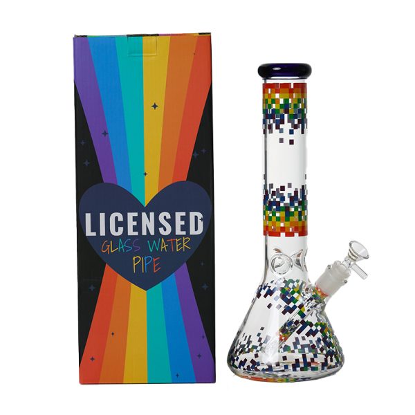 14″ 5MM Glass Beaker Bong - Dark Blue - (LGBTQ-003) - Image 5