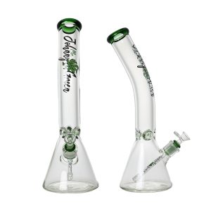 Johnny Green 16" 9mm Beaker Bent Neck with Grid Percolator Slide - Green (MJG-008)