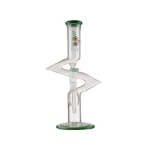 15"Glass Bong - Green A (Z-001)