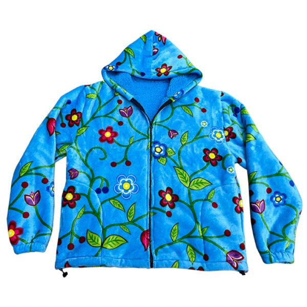 Anishinaabe Gathering Sherpa Hoody, Zip Up Black (0252A-2592)