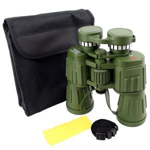 60X50 Perrini Green Army Binoculars with Pouch Day/Night Prism View  -  (1208-Gear)
