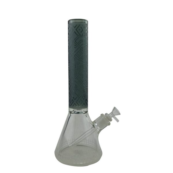 14" 7MM Deep Sand Blasting Beaker with color top - Charcoal Black (C1037+CC268)