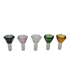 Colorful Crystal Diamond Glass Bowl 14mm - Charcoal Black (BL-CC301)