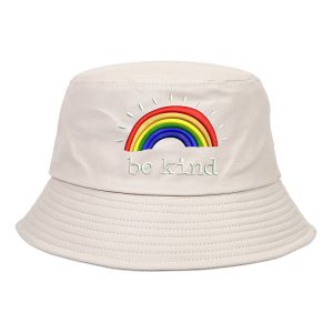 Rainbow Pride Gay Themed Bucket Hat-Beige (LGBTQ-27)