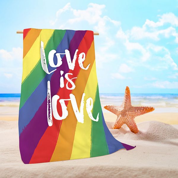 60*28'' Love is Love LGBTQ Beach towel (LGBTQ-49)