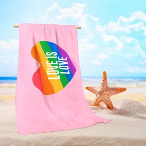 60*28'' Love is Love LGBTQ Beach towel (LGBTQ-50)