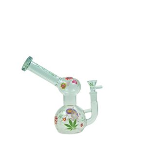 Haze 4" Mini Flower Bubble Dab Rig - Charcoal Black (Mini-F)