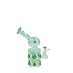 Haze 8" Trippy bubble Dab Rig - Green (Mini-J)