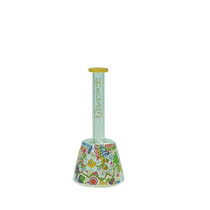 Haze 9" Lab Flower Beaker - Jade Yellow (Mini-Q) - Image 4