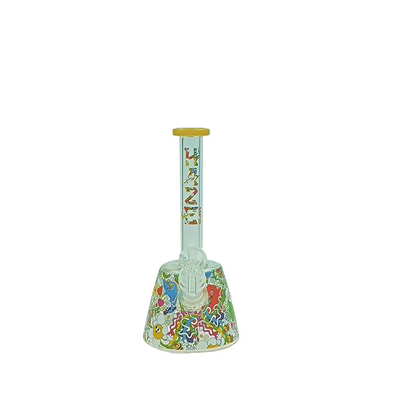 Haze 9" Lab Flower Beaker - Jade Yellow (Mini-Q) - Image 3