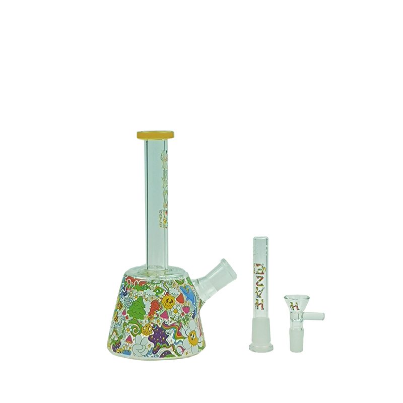 Haze 9" Lab Flower Beaker - Jade Yellow (Mini-Q)
