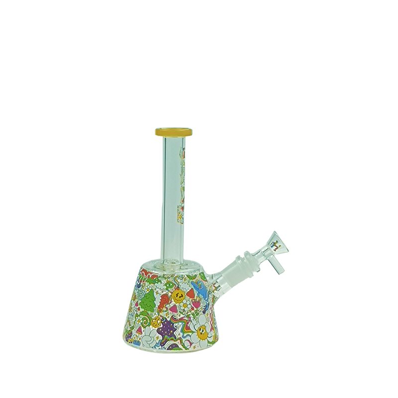 Haze 9" Lab Flower Beaker - Jade Yellow (Mini-Q) - Image 2