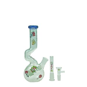 Haze 9" Smoking Zig-Zag bong Blue (Mini-T)