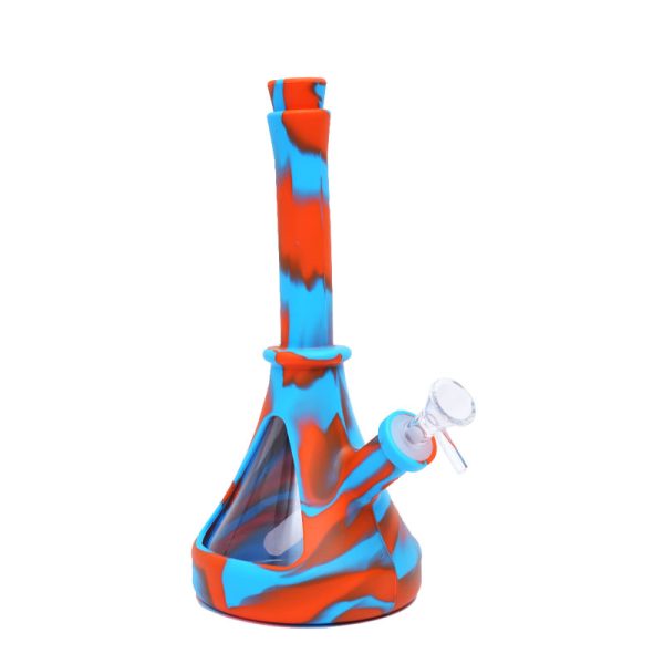 10''Lighthouse 6 Designs Colorful Silicone Printing Bong (SMKE-037-A) - Image 2