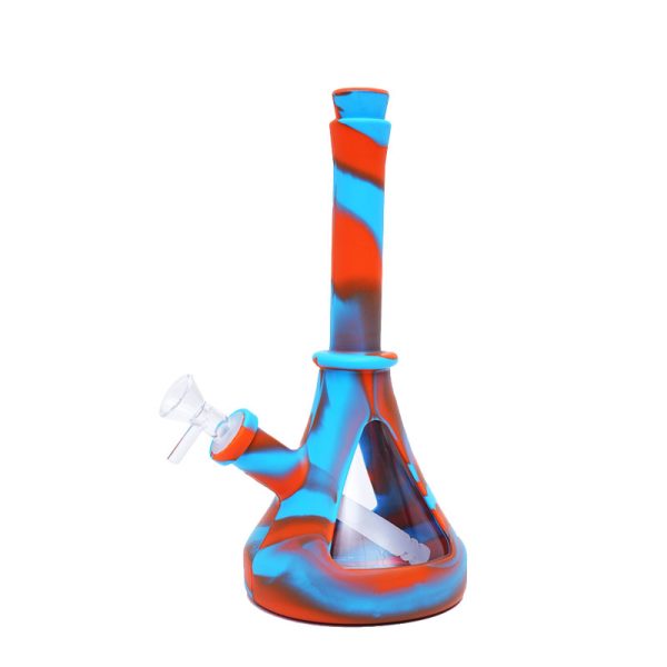 10''Lighthouse 6 Designs Colorful Silicone Printing Bong (SMKE-037-A) - Image 3