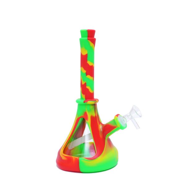 10''Lighthouse 6 Designs Colorful Silicone Printing Bong (SMKE-037-B) - Image 3