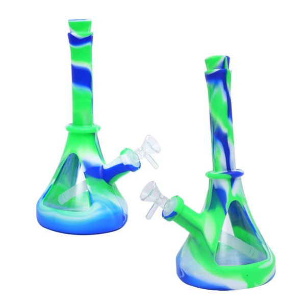 10''Lighthouse 6 Designs Colorful Silicone Printing Bong (SMKE-037-C)