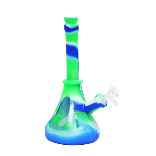 10''Lighthouse 6 Designs Colorful Silicone Printing Bong (SMKE-037-C) - Image 2