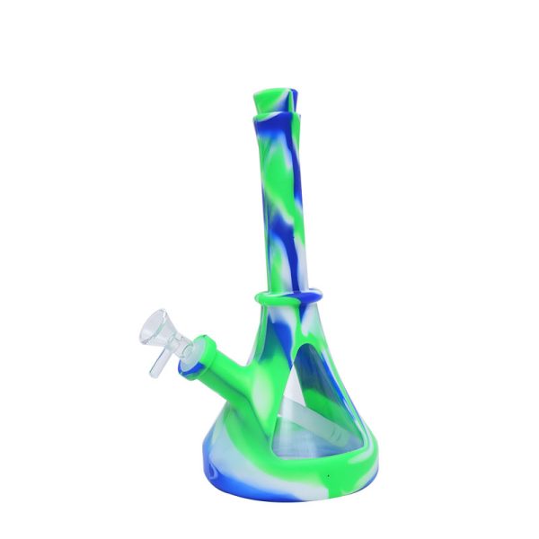 10''Lighthouse 6 Designs Colorful Silicone Printing Bong (SMKE-037-C) - Image 3