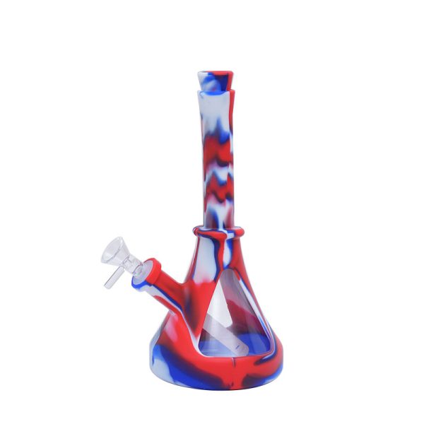 10''Lighthouse 6 Designs Colorful Silicone Printing Bong (SMKE-037-D) - Image 2