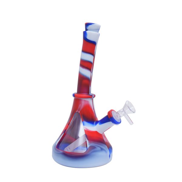 10''Lighthouse 6 Designs Colorful Silicone Printing Bong (SMKE-037-D) - Image 3