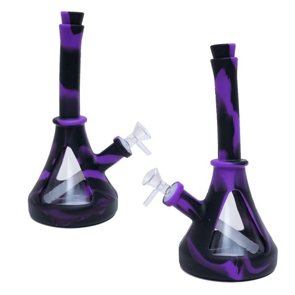 10''Lighthouse 6 Designs Colorful Silicone Printing Bong (SMKE-037-E)