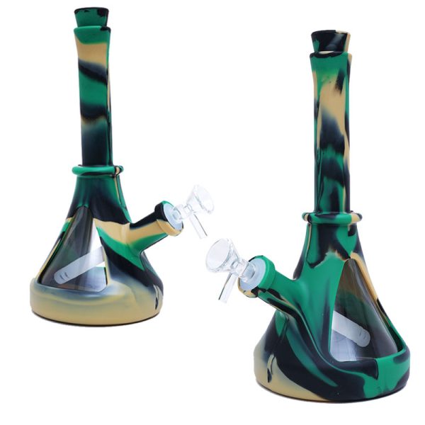 10''Lighthouse 6 Designs Colorful Silicone Printing Bong (SMKE-037-F)