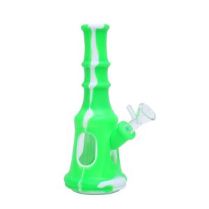 8''Straight Glass and Silicone Bong (SMKE-041-A)
