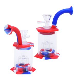 5.5''Hybrid Showerhead Dab Rig Silicone Bong (SMKE-042-A)