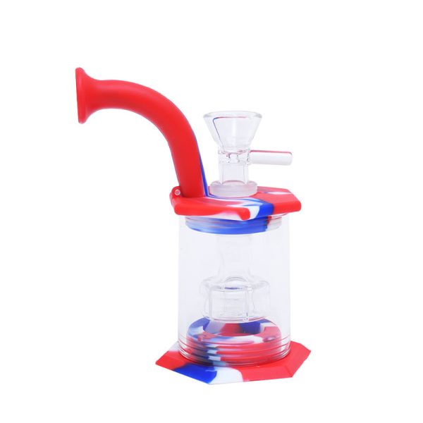 5.5''Hybrid Showerhead Dab Rig Silicone Bong (SMKE-042-A) - Image 4