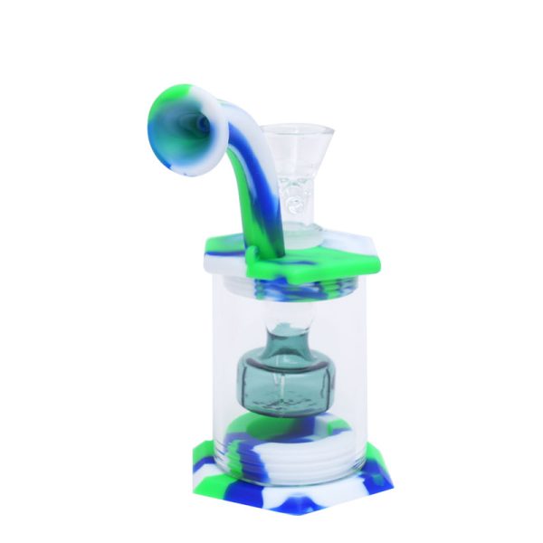 5.5''Hybrid Showerhead Dab Rig Silicone Bong (SMKE-042-B) - Image 2