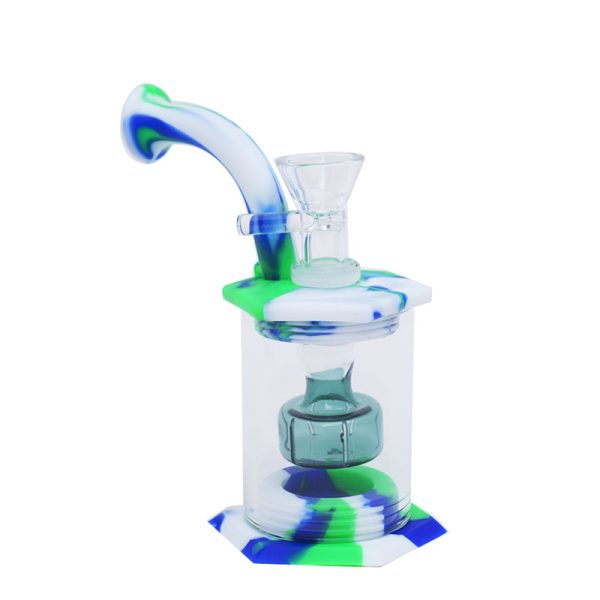 5.5''Hybrid Showerhead Dab Rig Silicone Bong (SMKE-042-B) - Image 3