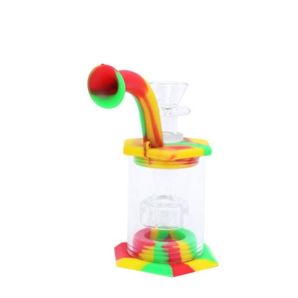 5.5''Hybrid Showerhead Dab Rig Silicone Bong (SMKE-042-C) - Image 2