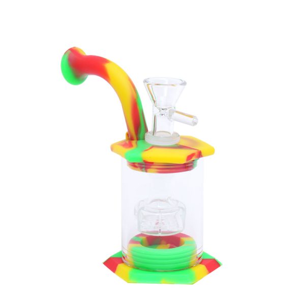 5.5''Hybrid Showerhead Dab Rig Silicone Bong (SMKE-042-C) - Image 4