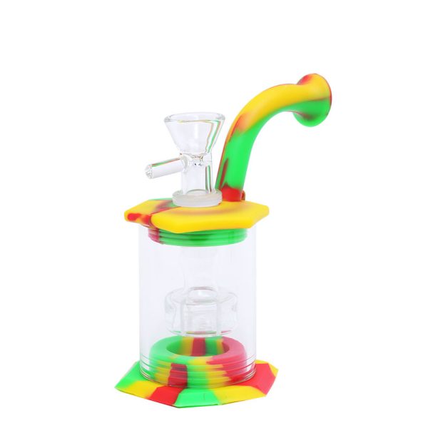 5.5''Hybrid Showerhead Dab Rig Silicone Bong (SMKE-042-C) - Image 3
