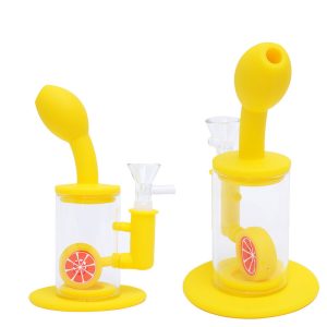 8.5'' Lemon Silicone Bong - Yellow (SMKE-049)