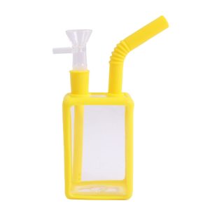 7''Clear Juice Box Bong (SMKE-072-Yellow)